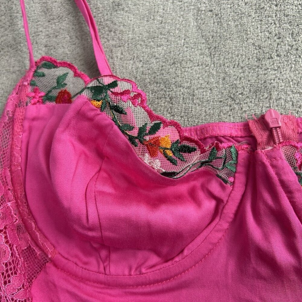 Princess Polly Dress Womens 4 Floreto Mini Pink Floral Lace Thin Strap Summer - Picture 10 of 14